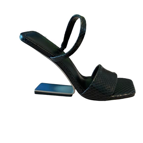 Cult Gaia Rene Cutout Sculpted Illusion Heel Sandal Square Toe Leather Size 35.5 - Picture 5 of 13